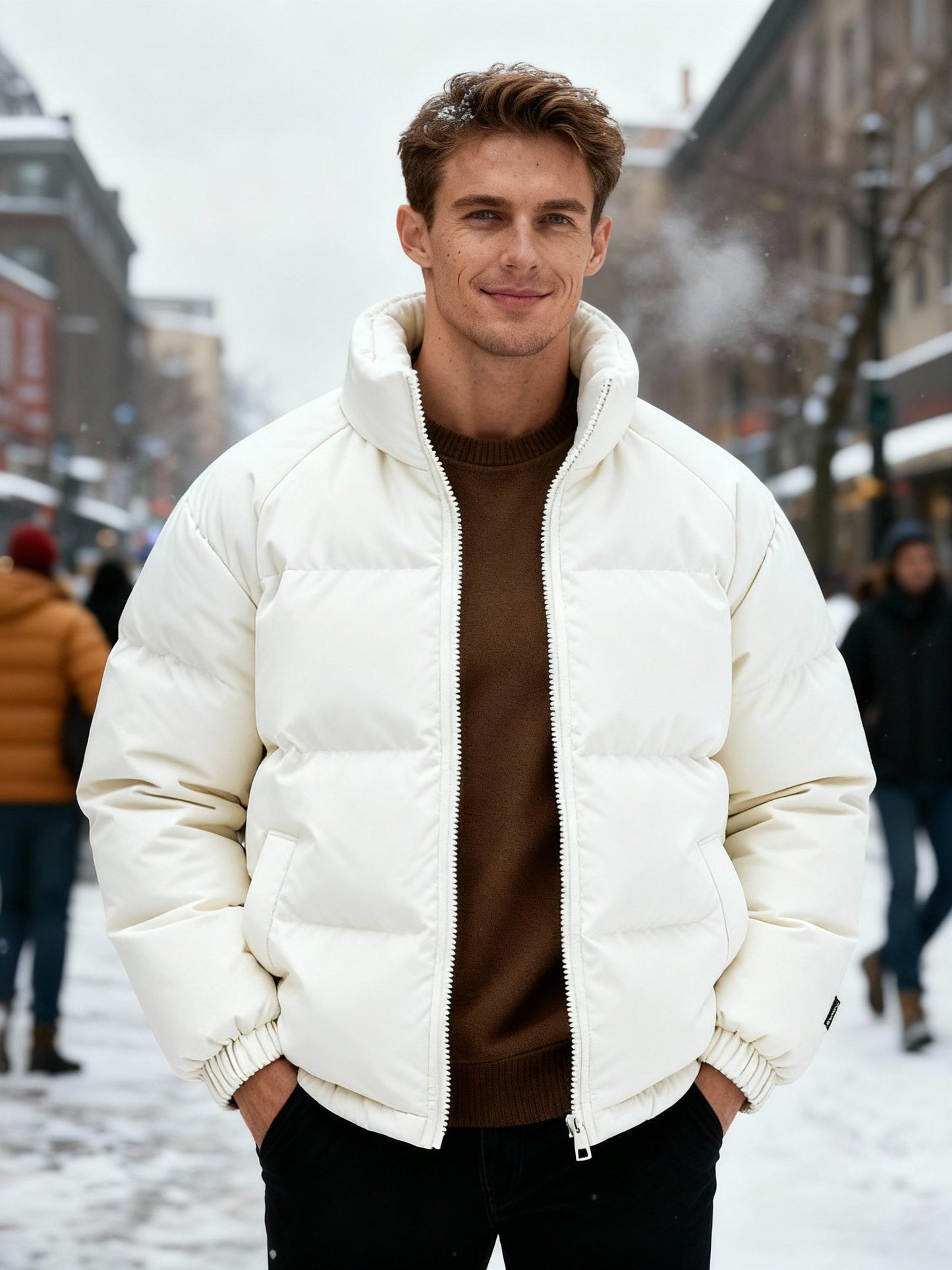 Thermo-Winterjacke Gefüttert Warm Isoliert Herren