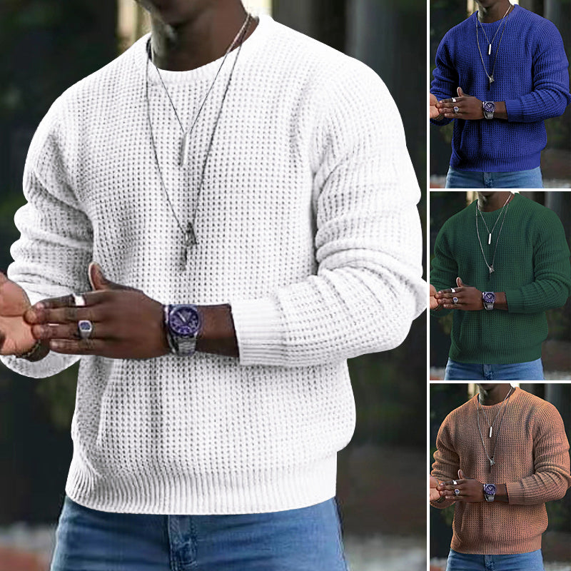 Herren Pullover Langarm Rundhals Großes Design