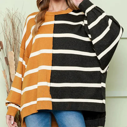 Stylischer Damen Pullover Streifen Design - IdealeKleiden