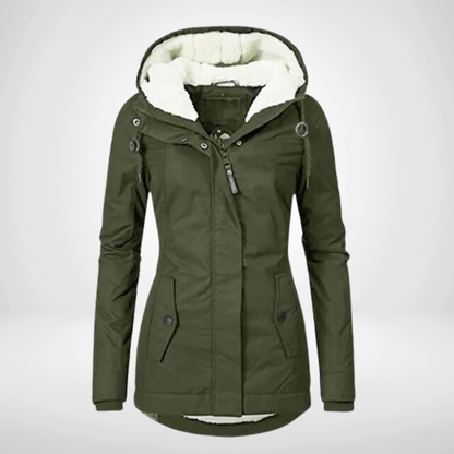 Wasserdichte Regenjacke Fleece gefüttert Kapuze