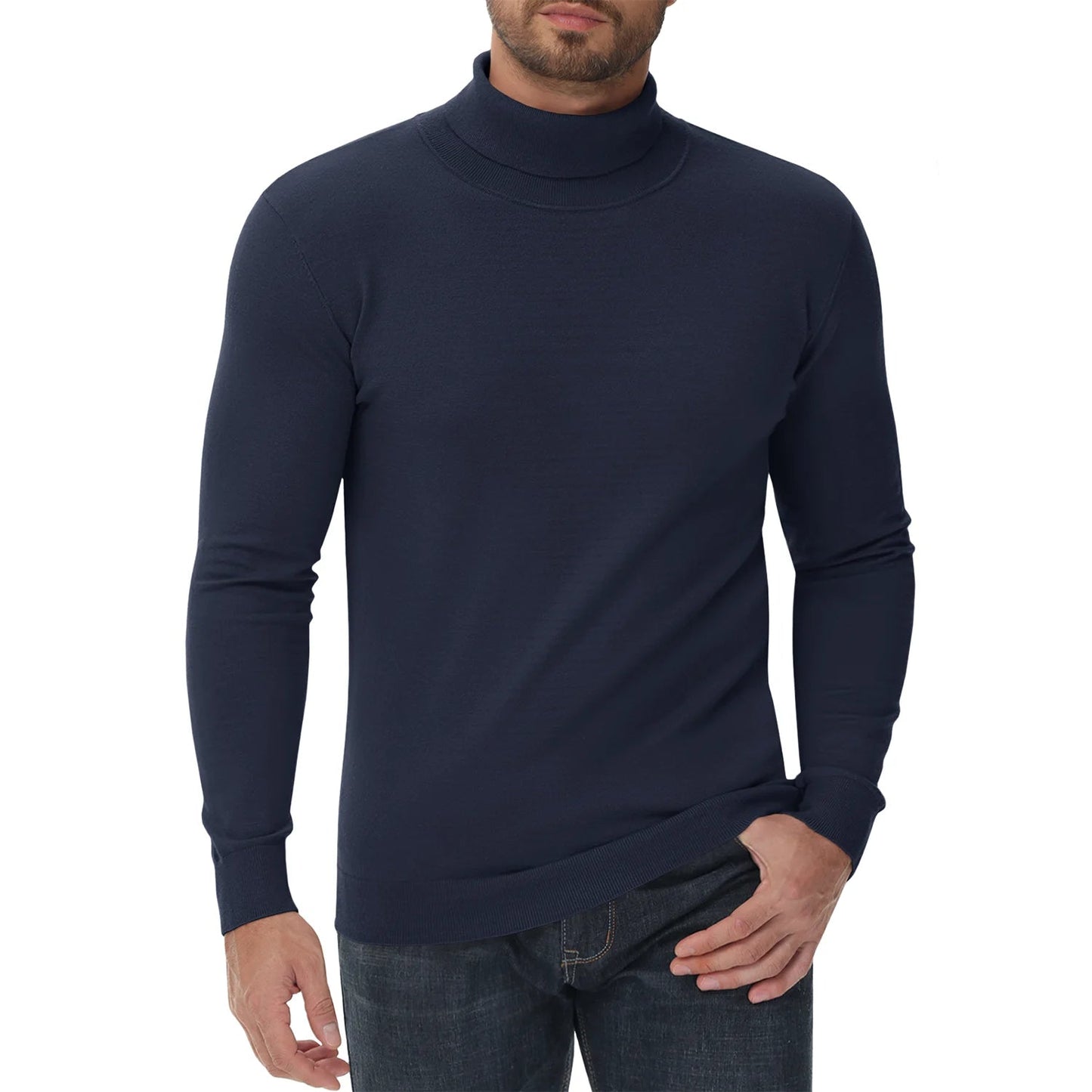 Herren Rollkragenpullover Slim Fit Modern