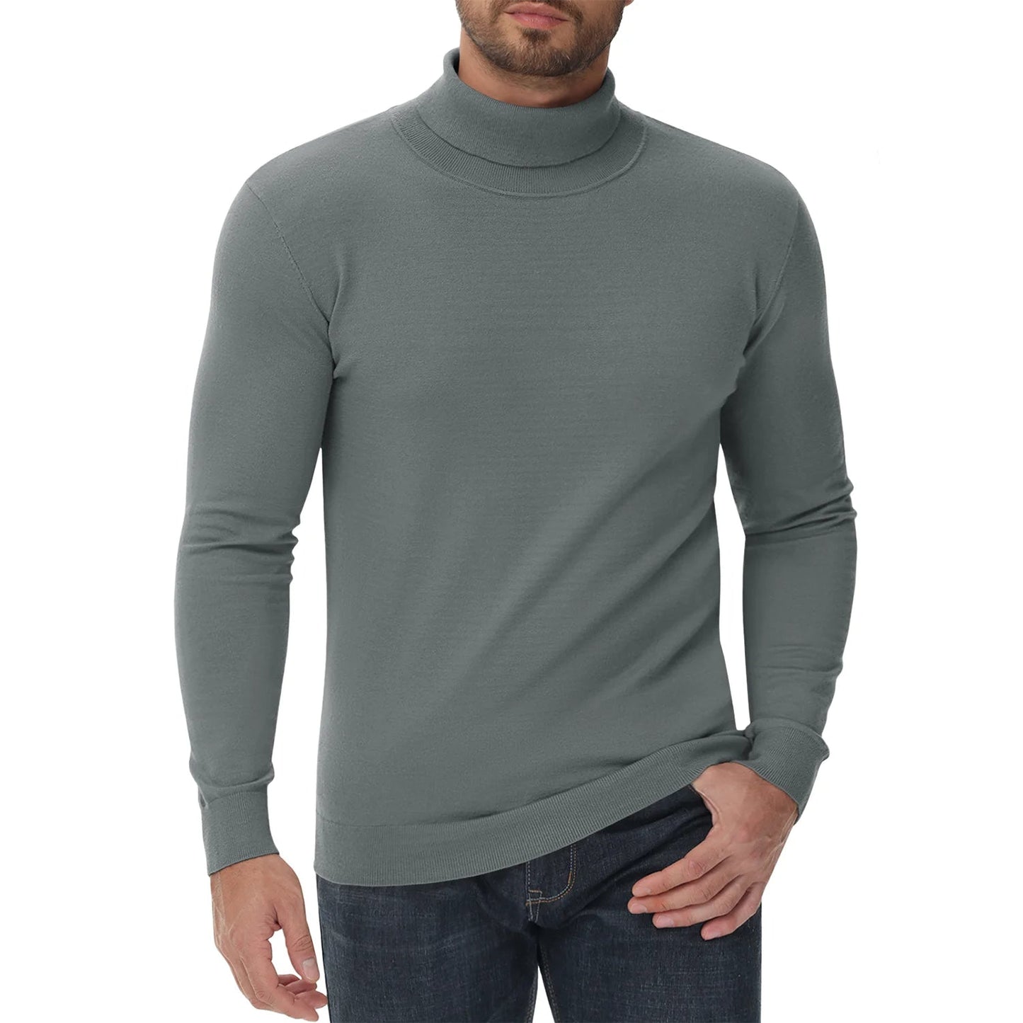 Herren Rollkragenpullover Slim Fit Modern