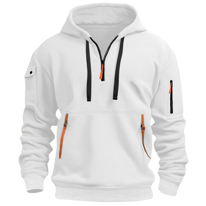 Herren Hoodie Reißverschluss Taschen Sportlich