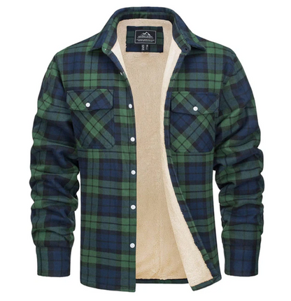 Herren Flanellhemd Fleece Warm Kariert