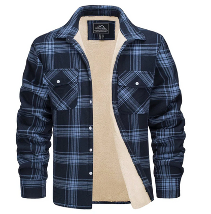 Herren Flanellhemd Fleece Warm Kariert