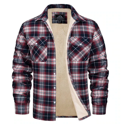 Herren Flanellhemd Fleece Warm Kariert