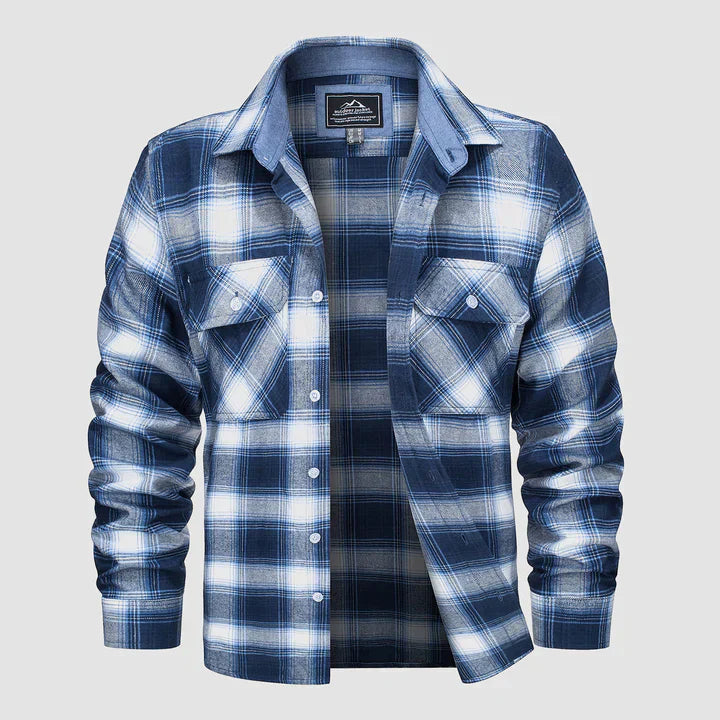 Herren Flanellhemd Kariert Modern