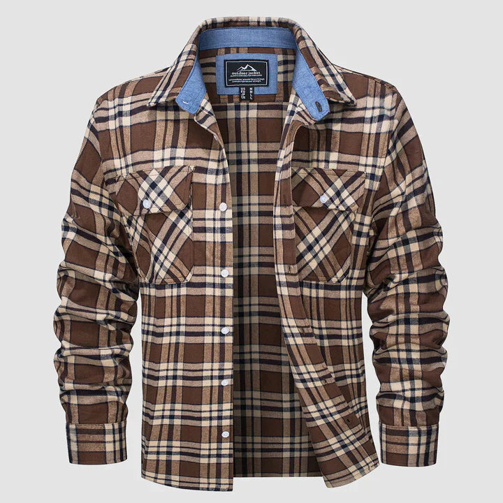 Herren Flanellhemd Kariert Modern