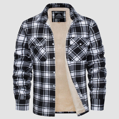 Herren Flanelljacke Kariert Warm Fleece Winterjacke