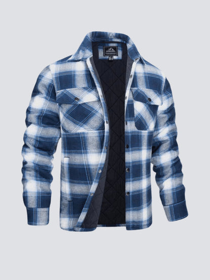 Herren Winterjacke Kariert Flanell Gefüttert