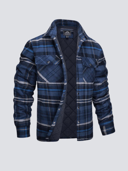 Herren Winterjacke Kariert Flanell Gefüttert