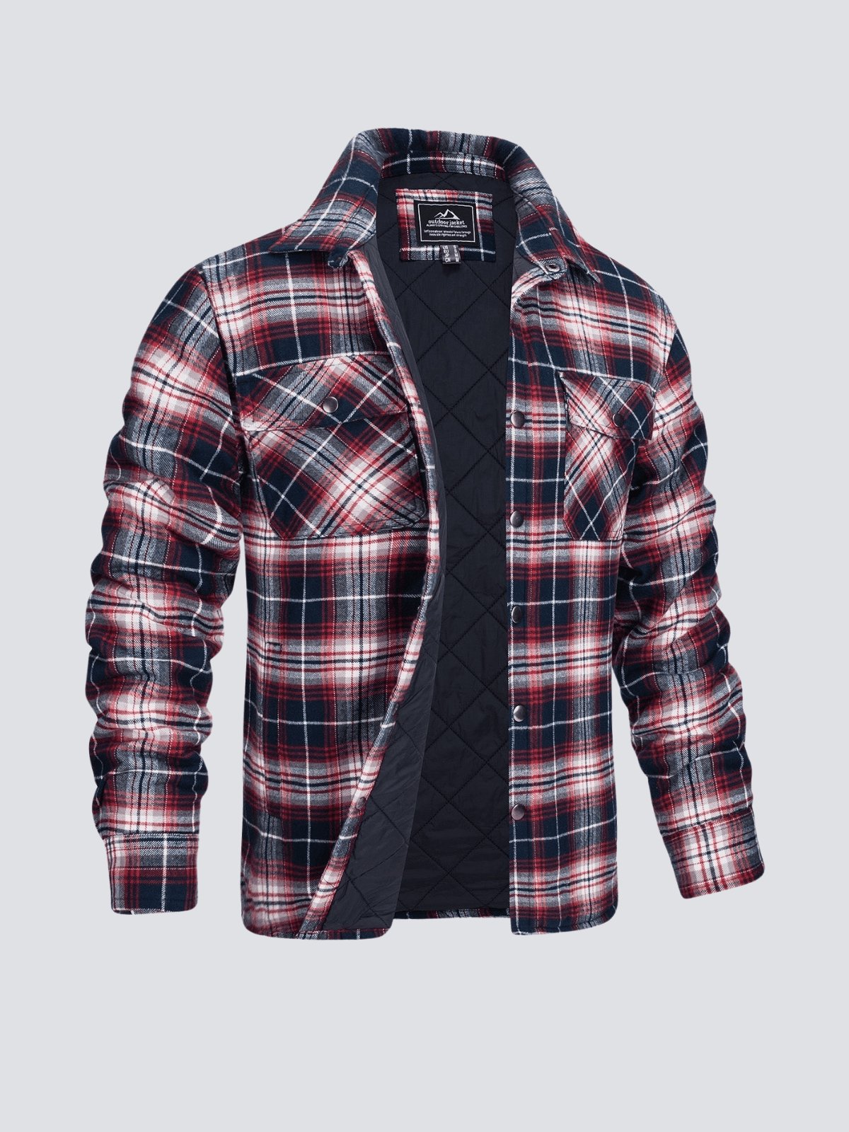 Herren Winterjacke Kariert Flanell Gefüttert