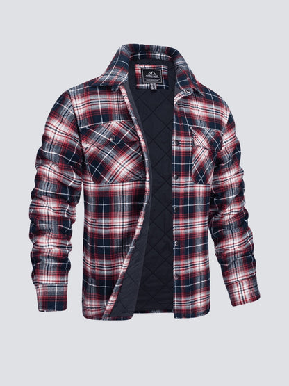 Herren Winterjacke Kariert Flanell Gefüttert