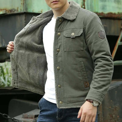 Herren Winterjacke Fleece Warm Isoliert
