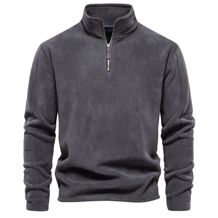 Herren Fleece Pullover Warm Kurzreißverschluss - IdealeKleiden