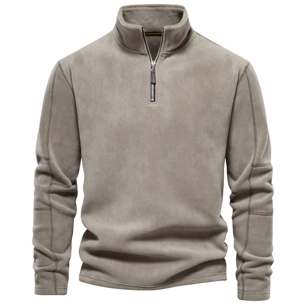Herren Fleece Pullover Warm Kurzreißverschluss