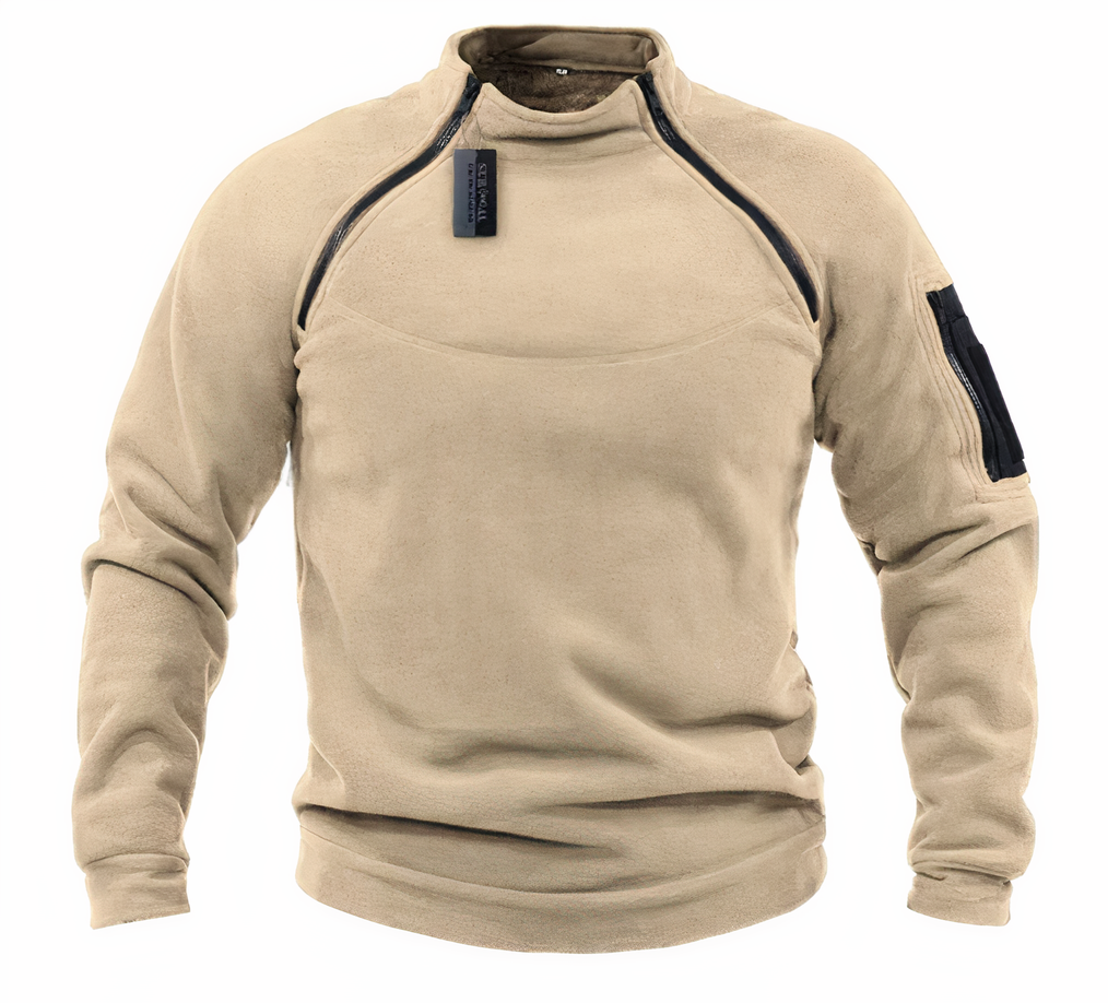 Herren Fleece Pullover Quarter Zip Warm