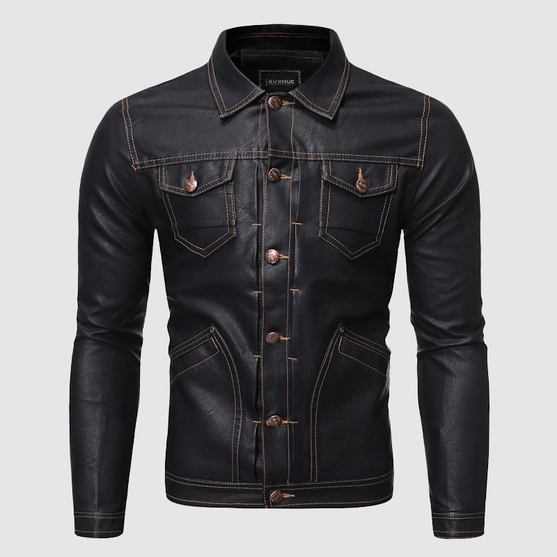 Elegante Lederjacke Biker Stil Vintage Look