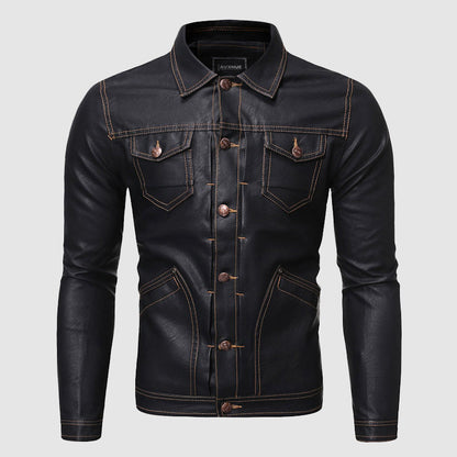 Elegante Lederjacke Biker Stil Vintage Look