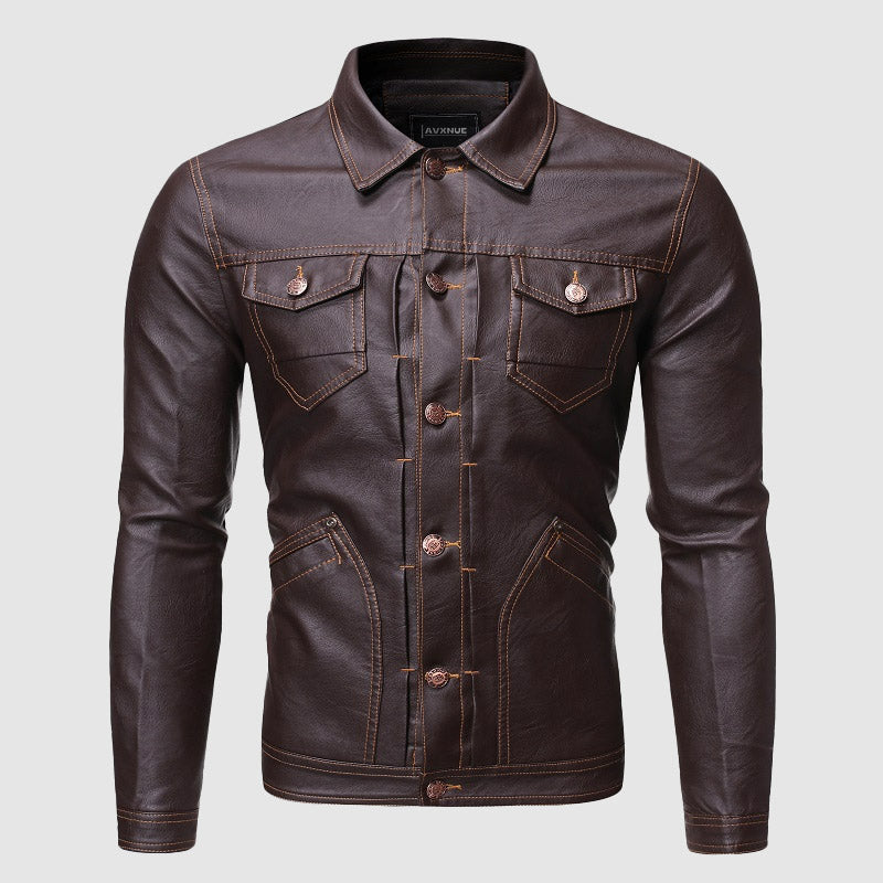 Elegante Lederjacke Biker Stil Vintage Look