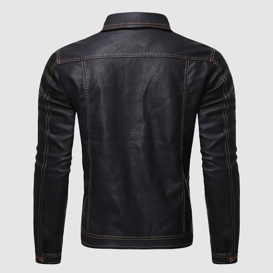 Elegante Lederjacke Biker Stil Vintage Look - IdealeKleiden
