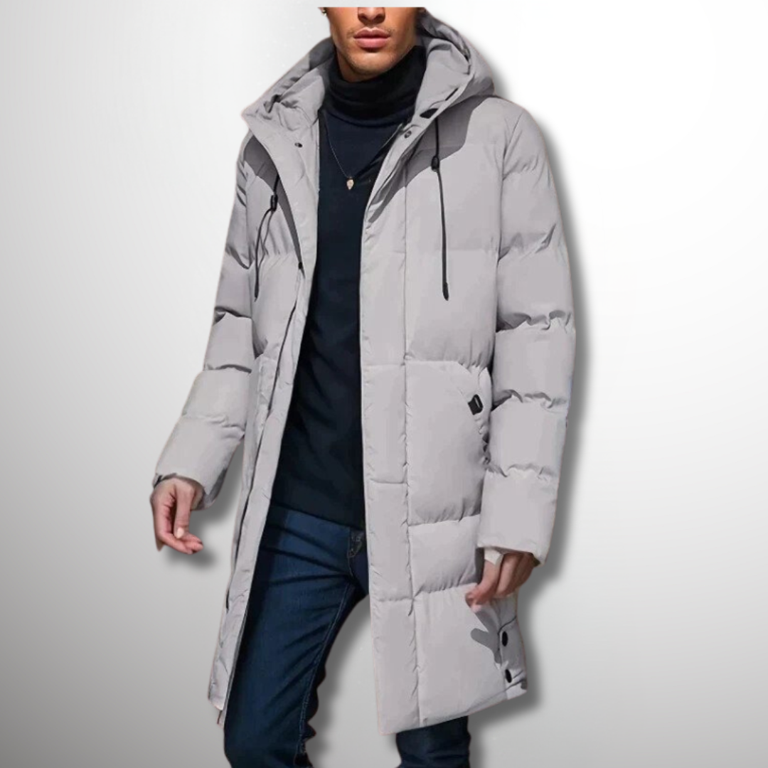 Herren Winterjacke Puffer Kapuzenjacke Lang
