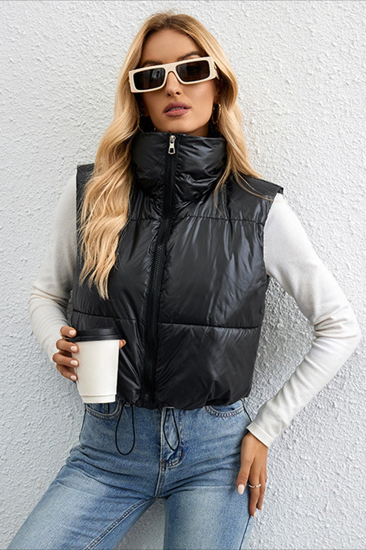 Damen Weste Warm Fleece Reißverschluss