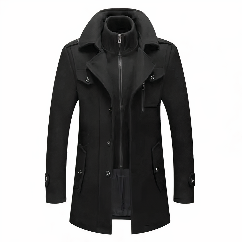 Stylische Herrenjacke Doppelkragen Modern Trend - IdealeKleiden