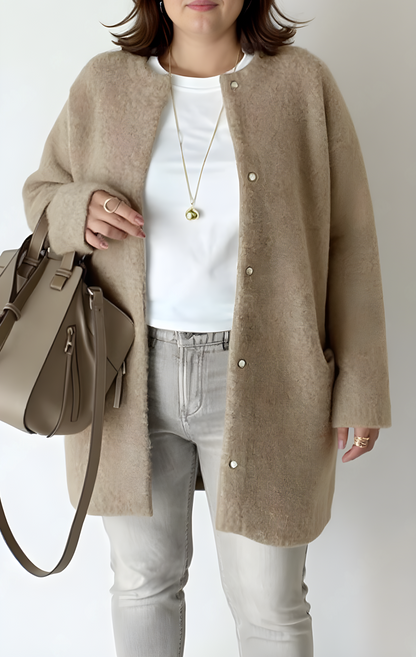 Damen Cardigan Großzügig Strick Elegant - IdealeKleiden