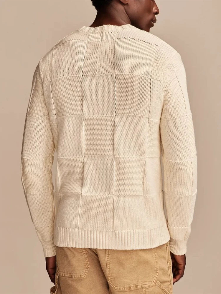 Herren Pullover Karo Muster Modern - IdealeKleiden