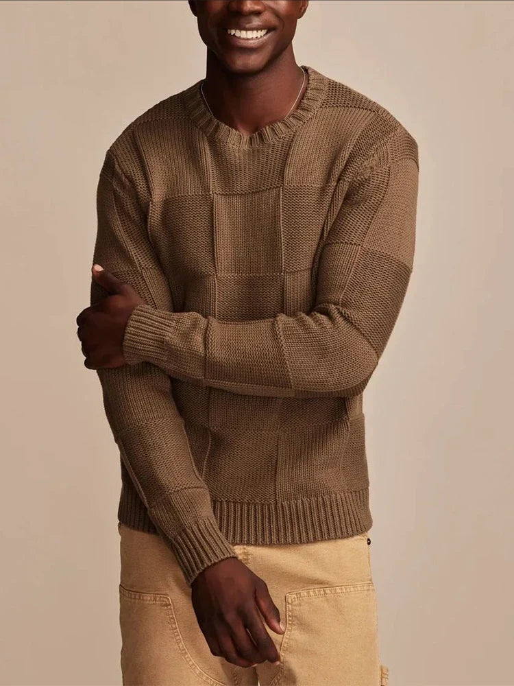 Herren Pullover Karo Muster Modern
