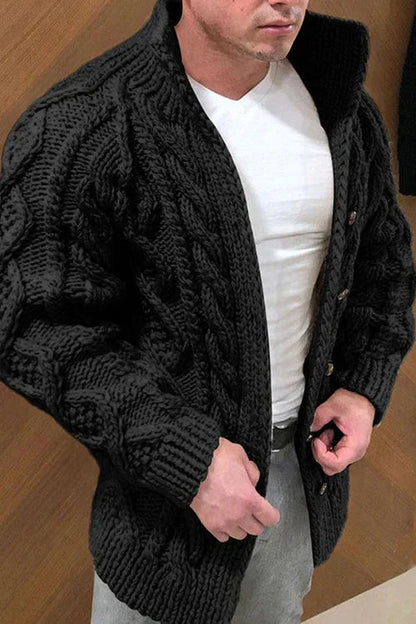 Herren Strickjacke Stehkragen Klassisch