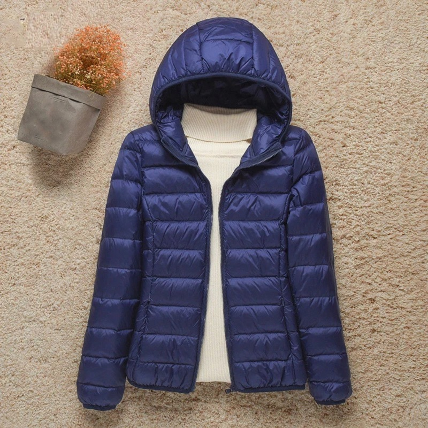 Stylische Kapuzenjacke Stehkragen Design