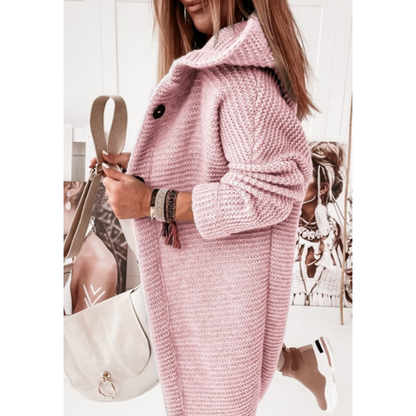 Damen Oversized Cardigan Kapuze Langarm - IdealeKleiden