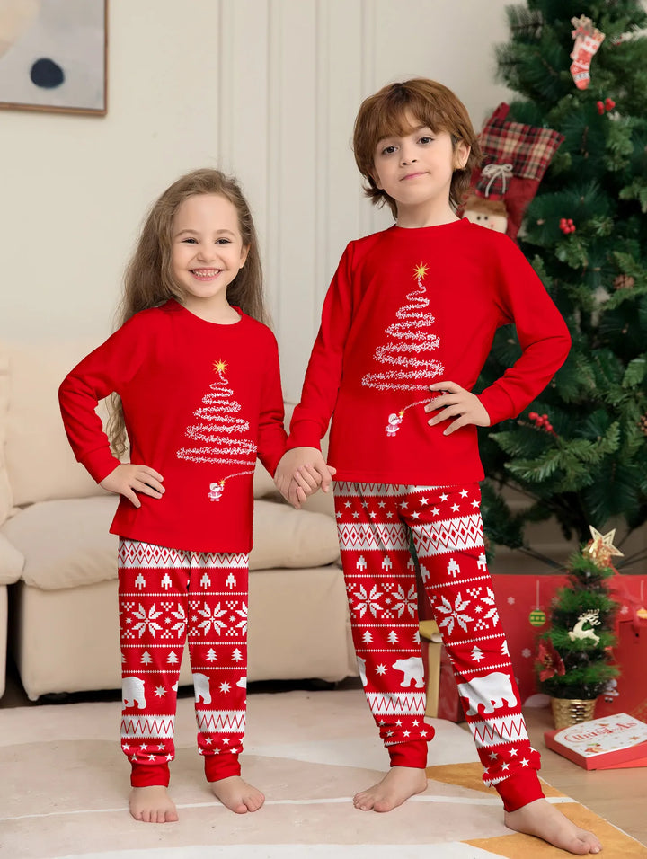 Weihnachts-Pyjama-Set Weich &amp; Warm für den Winter - IdealeKleiden