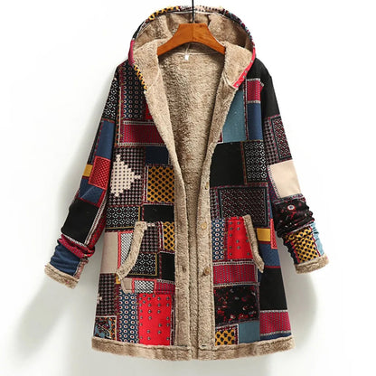 Weiche Fleecejacke Patchwork Design