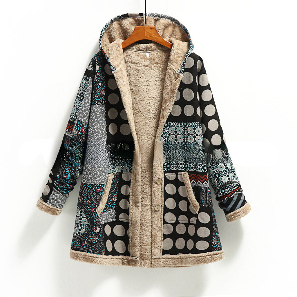 Weiche Fleecejacke Patchwork Design
