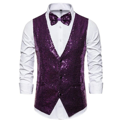 Glitzer Weste Herren Party Elegant