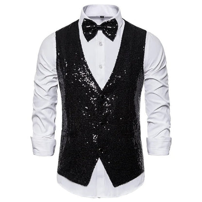 Glitzer Weste Herren Party Elegant