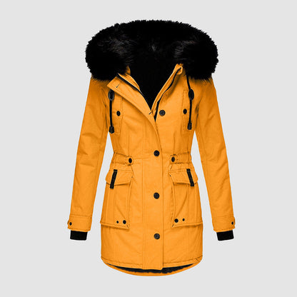 Wasserdichte Damenwinterjacke Kapuze Warm - IdealeKleiden