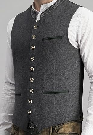 Herren Weste Elegant Grau Slim Fit