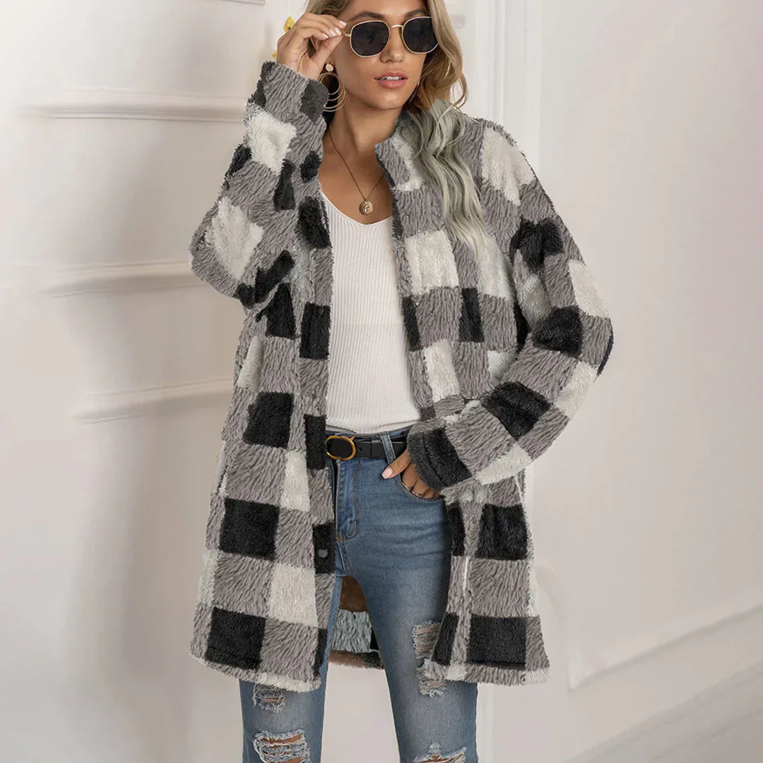 Karierte Damenjacke Bequem Modern