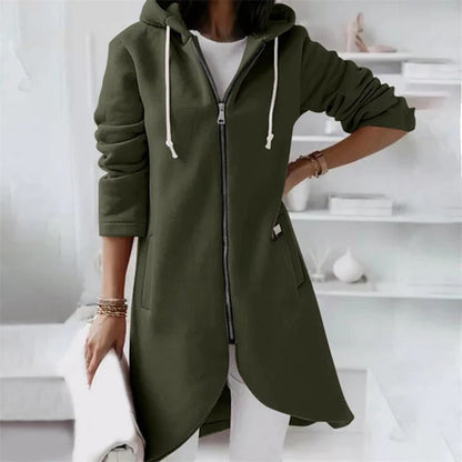 Damen Langjacke Kapuzenparka Modern