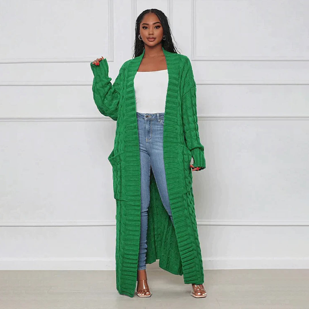 Langer Cardigan Damen Klassisch Winter