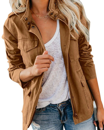 Damenjacke Modern mit Reißverschluss und Taschen