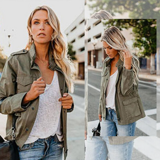Praktische Übergangsjacke mit vielen Taschen - IdealeKleiden