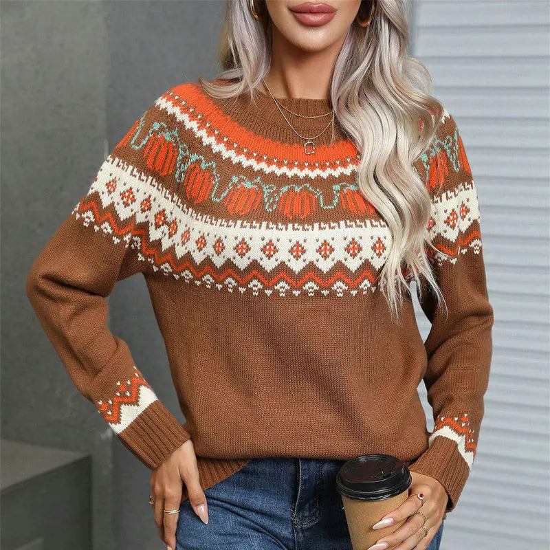 Norwegische Damenpullover Warm Strick - IdealeKleiden
