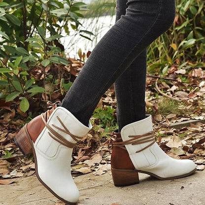 Retro Stiefeletten Runde Spitze