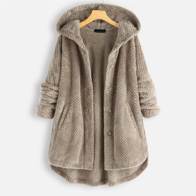 Damen Fleecejacke Weich Kapuze