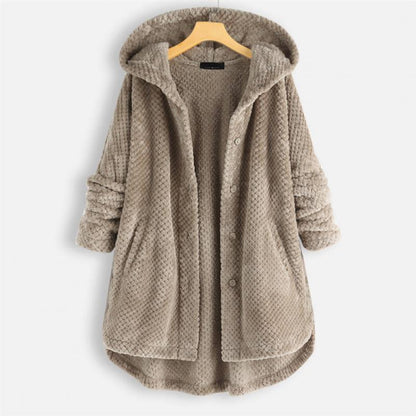 Damen Fleecejacke Weich Kapuze
